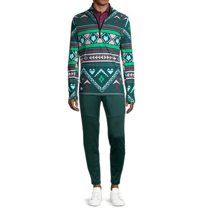 $200 Greyson Golf Pullover Sequoia Ghostwolf Print 1/4 Zip-Multicolor-Medium NWT