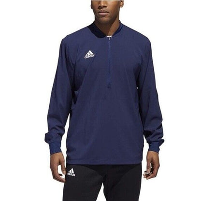 $70 Adidas Men's Lightweight Long Sleeve 1/4 Zip Pullover - Navy Blue-Medium-New