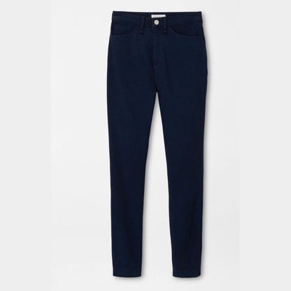 $150 Peter Millar Women's Karlie Stretch Sateen High Rise Pant-Navy-Size: 6 -NEW