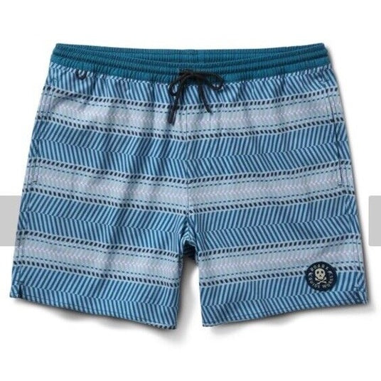 $66 Roark Men’s Shorey 16” Elastic Waist Trunks-Herringbone Cosmica-Large-New