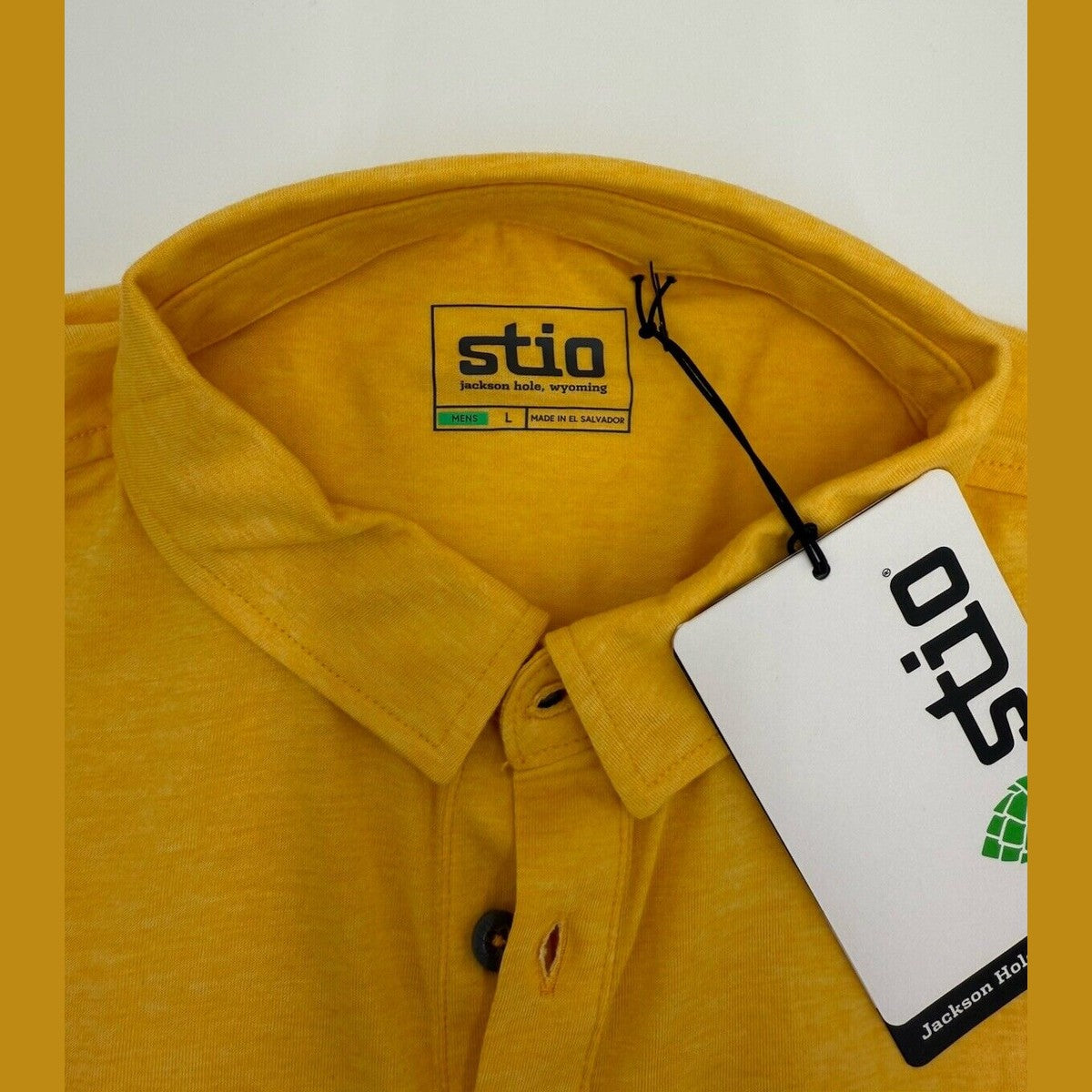 Stio Men's Divide Polo Short Sleeve Jersey Polo Shirt-Bright Yellow-Large-New