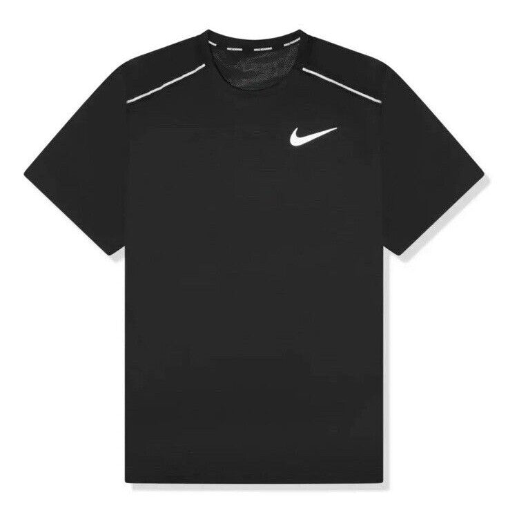 $35 Nike Dri-FIT Miler Mens Short Sleeve Running Training Gym Shirt-Black-Medium