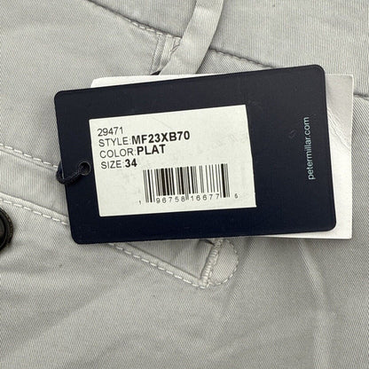 $198 PETER MILLAR Collection Men’s Concorde Garment Dyed Trouser-Grey-34W 36L