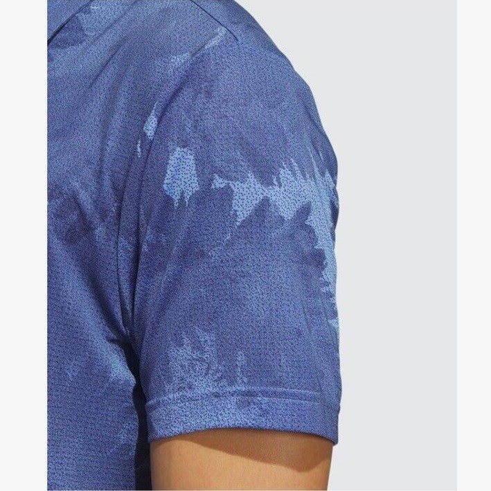 $65 Adidas Men's Flower Mesh Golf Polo Shirt -Real Blue - Small -New Tag