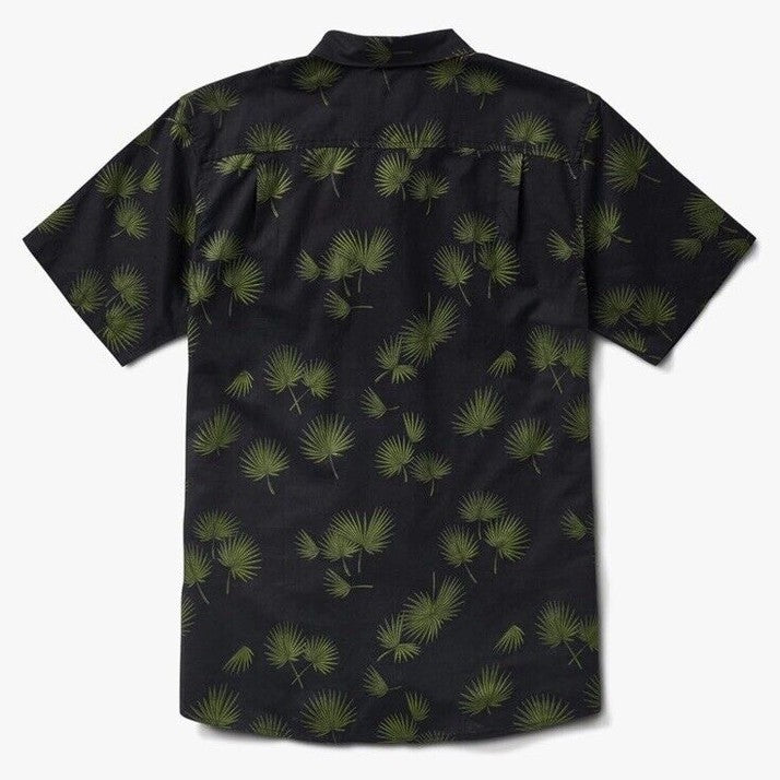 $75 Roark Men’s Scholar Fronds SS Button Shirt- Black/Khaki-Small-New Tags