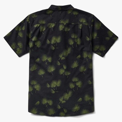 $75 Roark Men’s Scholar Fronds SS Button Shirt- Black/Khaki-Small-New Tags