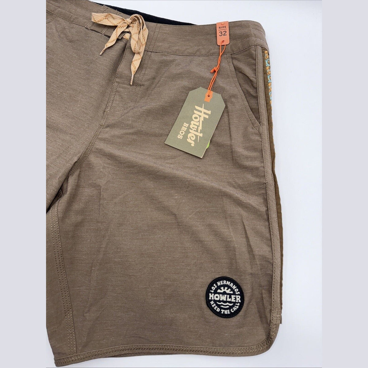 $65 HOWLER BROTHERS Men’s Bruja Deluxe Boardshorts Trunk - Teak- Size: 32W- New