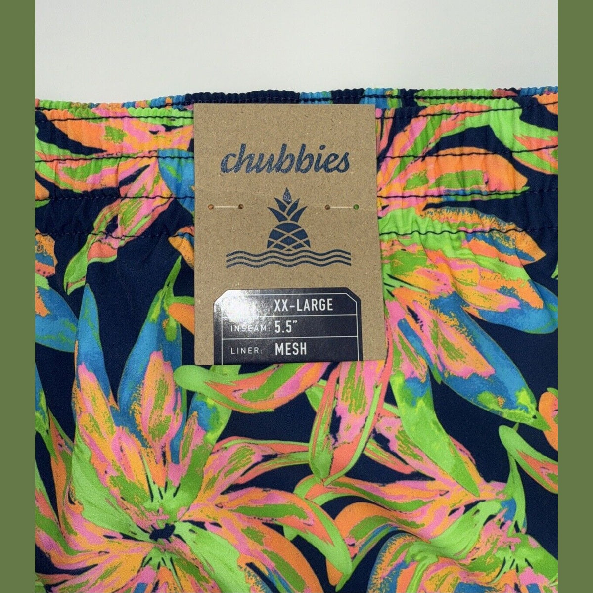 $70 Chubbies The Ocean Flowers 5.5" Inseam Swim Trunks-Multi -2XLarge -New Tag