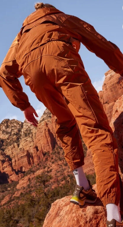 $115 Halfdays Women’s Watson Nylon Cargo Pants baggy Hiking -Caramel-Large-NEW