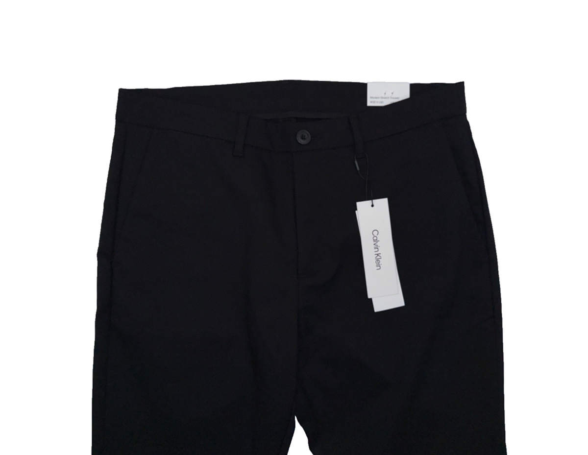 $90 Calvin Klein Men's Slim-Fit Modern Stretch Chino Pants - Black - 32W x 30L