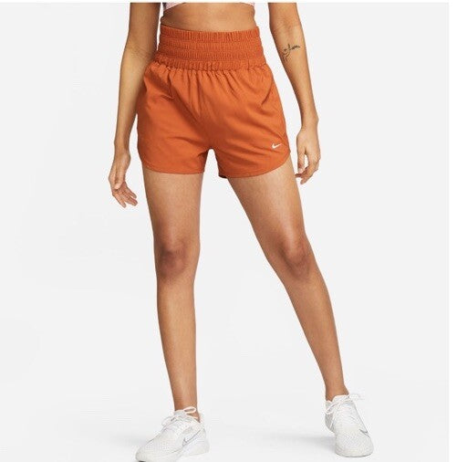 Nike One Women's Dri-FIT UltraHigh Waisted 3" Brief-Lined Shorts-Dk Russet-Small