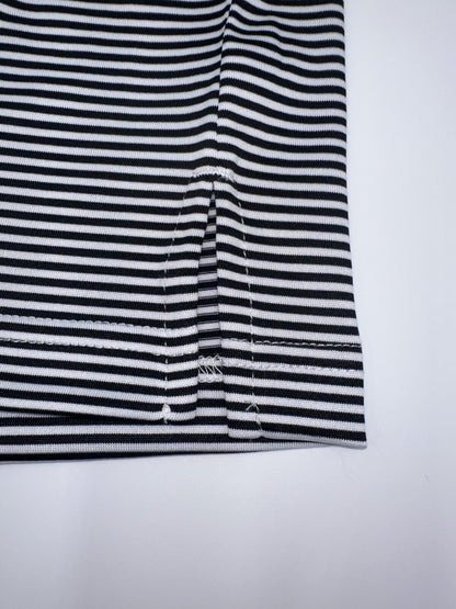 $68 Jack Nicklaus Men's Caviar Short Sleeve Stripe Polo - Black/White - Large