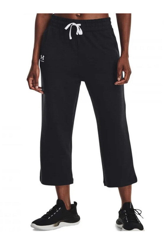 Under Armour Women’s Rival Terry Flared Crop Pants- 1377000 - Black- Medium-New