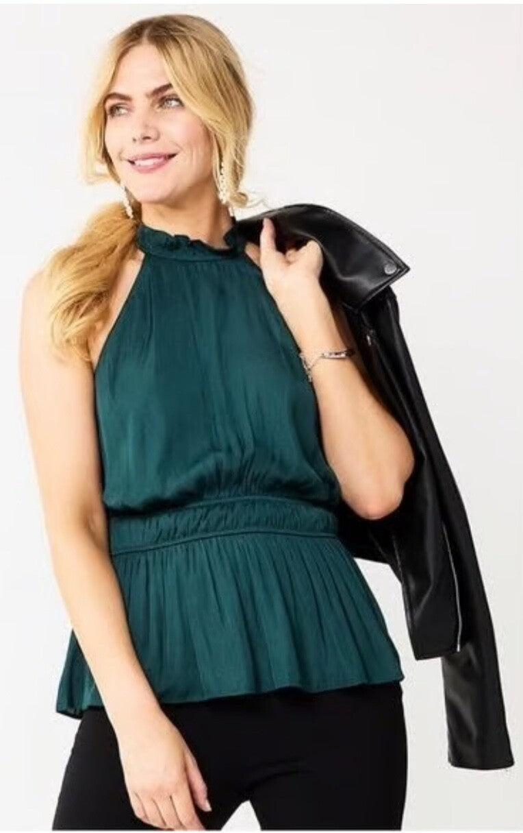 $40 Nine West Women’s- Halter Tank Top-Lavish Green- Medium-New Tag