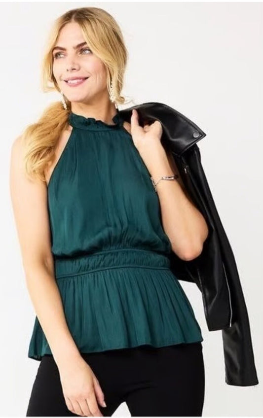 $40 Nine West Women’s- Halter Tank Top-Lavish Green- Medium-New Tag