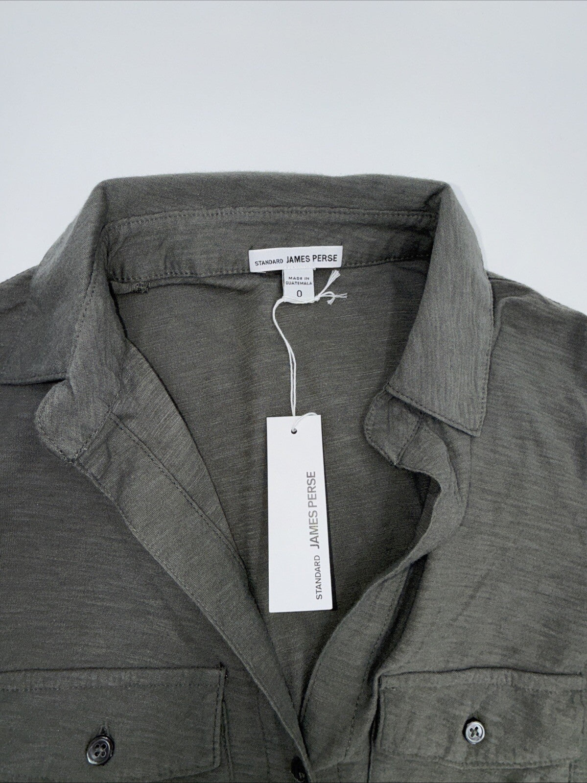 $165 James Perse Women’s Contrast Panel Shirt - Khaki PLM- Size: 0 (Small)- New