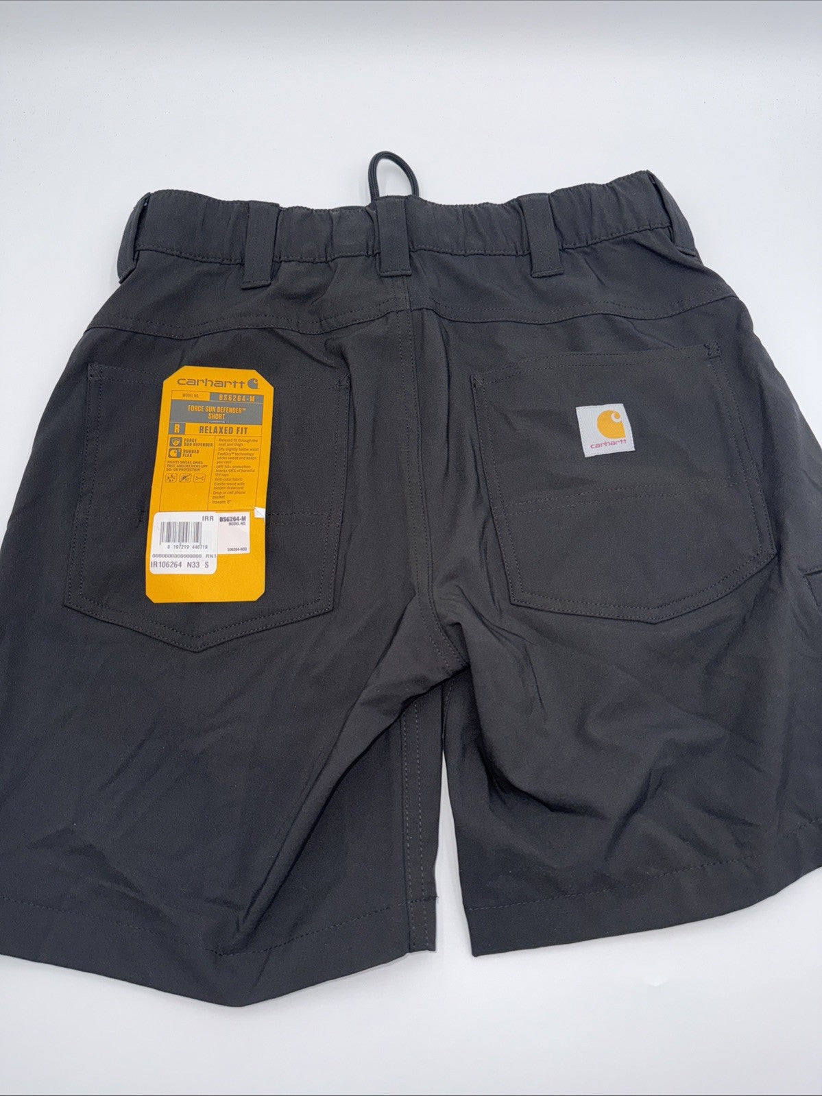 Carhartt Men's Force Sun Defender Relaxed Fit Lightweight Shorts-Black-Small-New