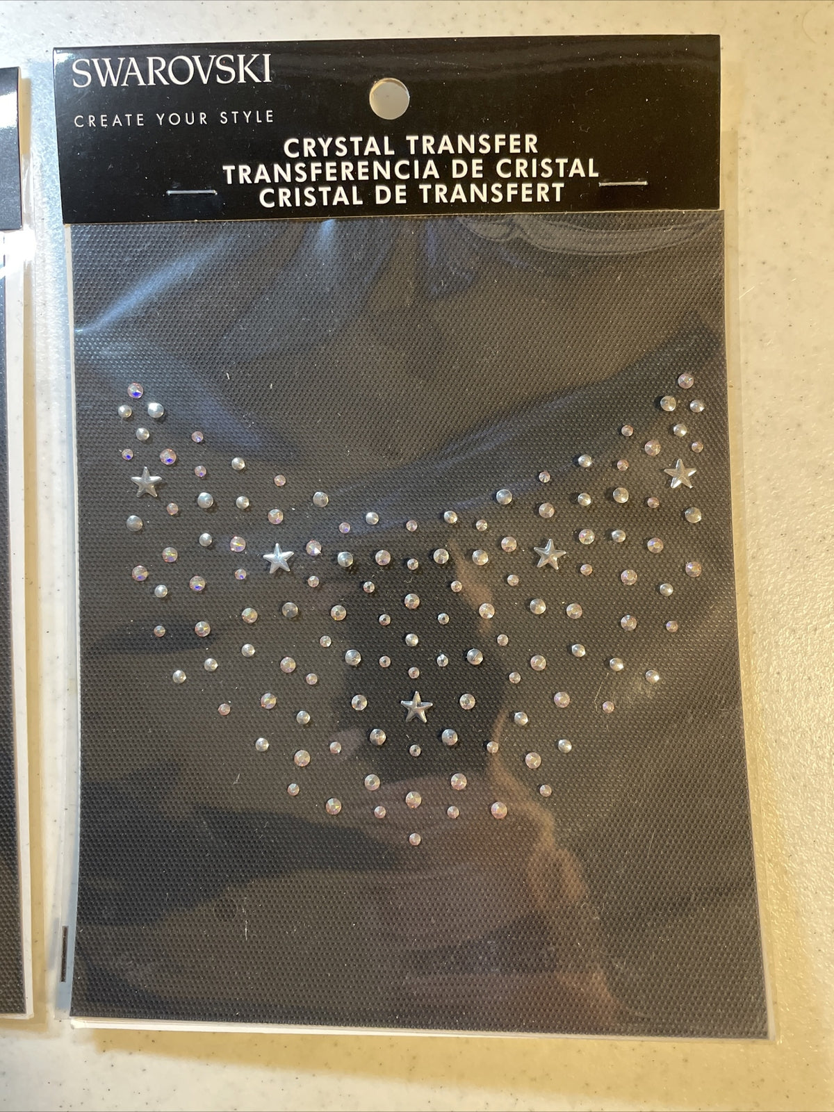 Lot of 2 Crystal Transfer SWAROVSKI Iron-On Design Angel Wings, Studs