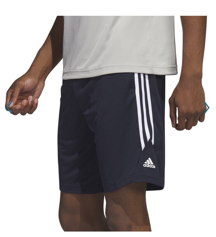 Adidas Men’s Legend 3 Stripes 9” Basketball Shorts IC2455-Blue / White-Small-New