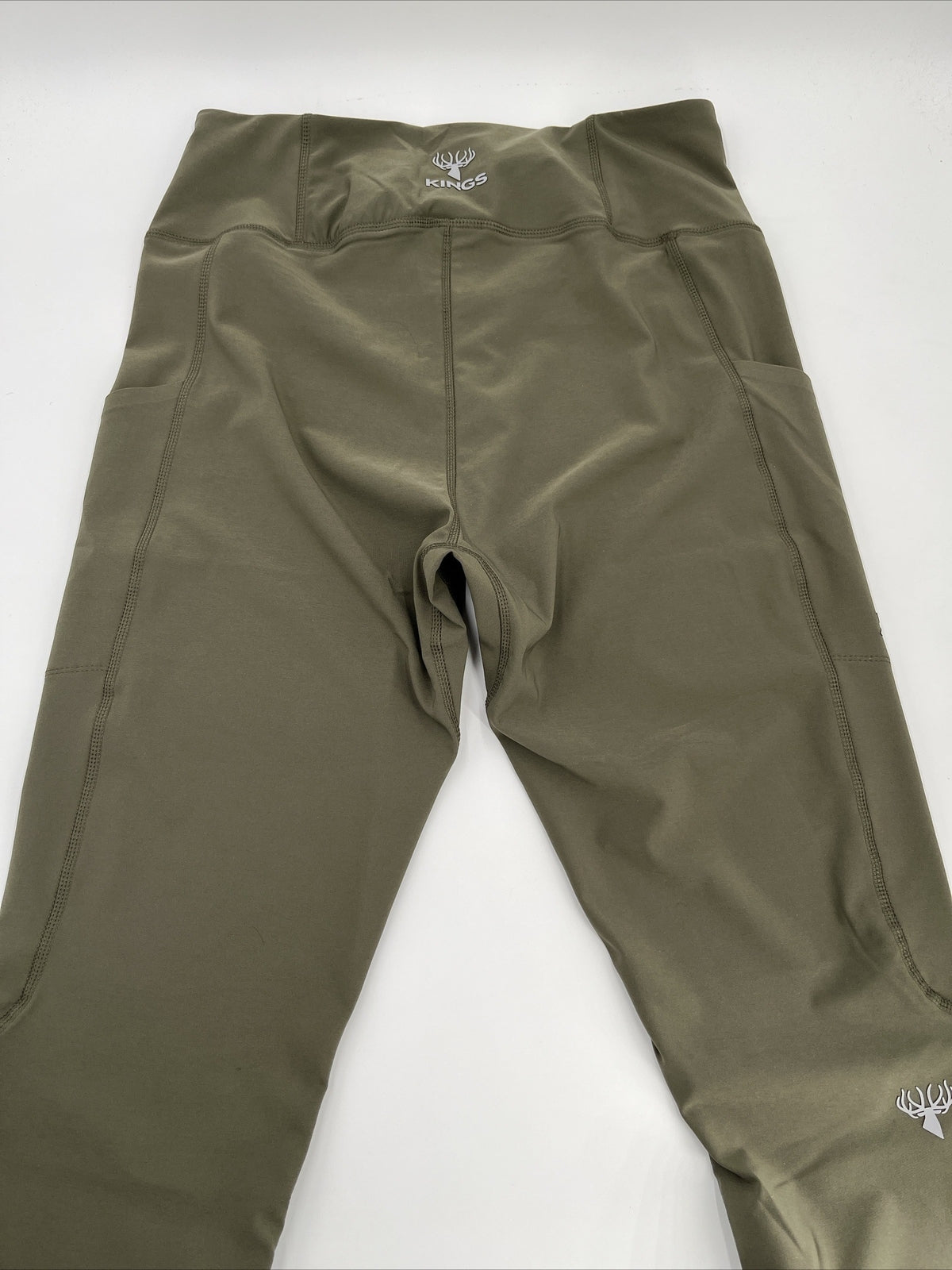 $80 King's Women’s High Waist Freya Leggings Stretch-Leaf Olive-Large-New Tags