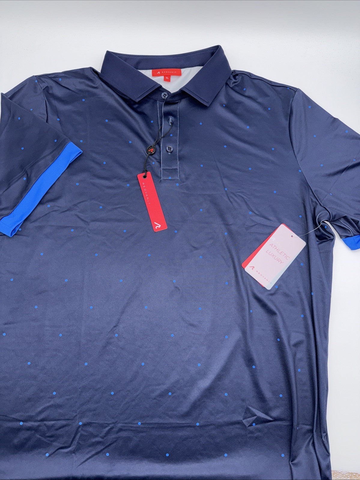 $110 Redvanly Men’s Ramey Golf Performance Polo Shirt-Midnight Navy-XLarge-New