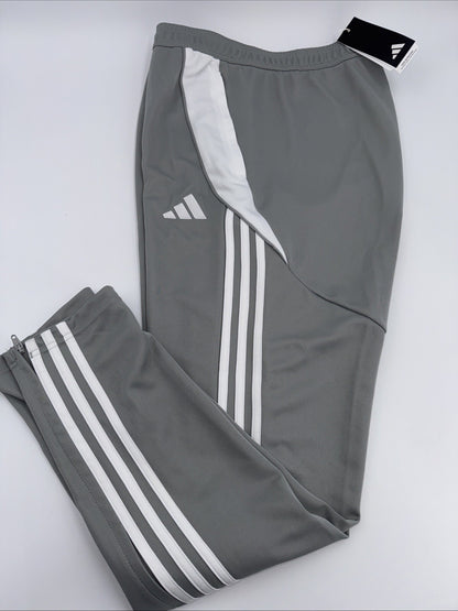 $50 Adidas Men's Tiro 24 Slim Training Pants- Grey On White-Large Tall (32L) New
