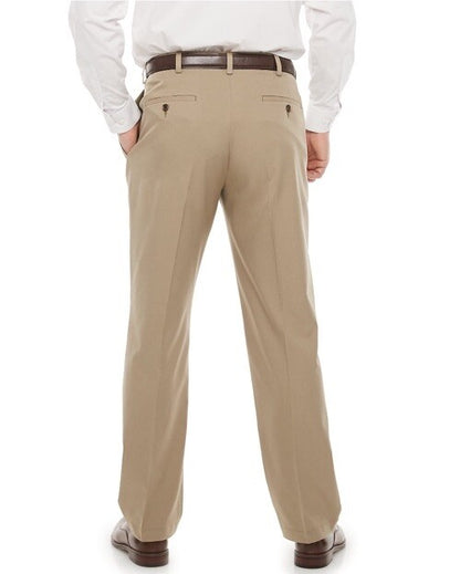 Haggar Men’s Cool Right Performance Flex Slim Fit Flat-Front Pants-Black-32Wx32L