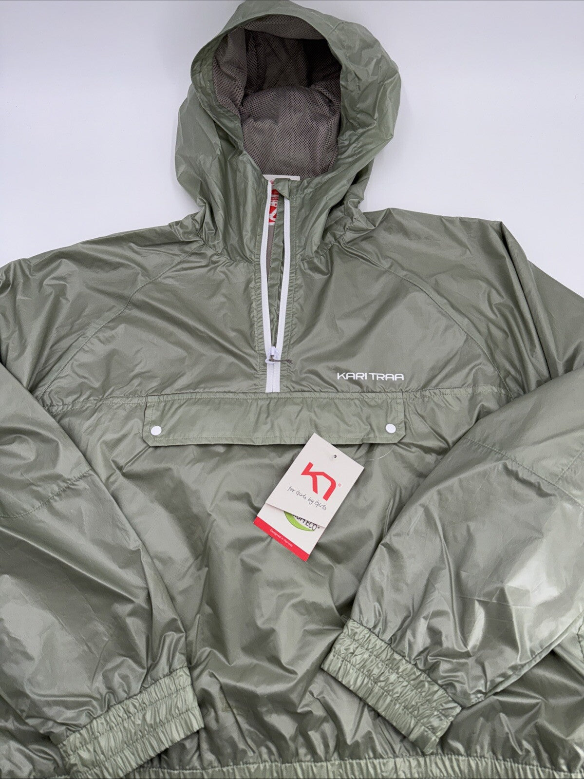 $120 Kari Traa Women’s Pauline Jacket Rain/Run Training-Slate Green- Medium- New