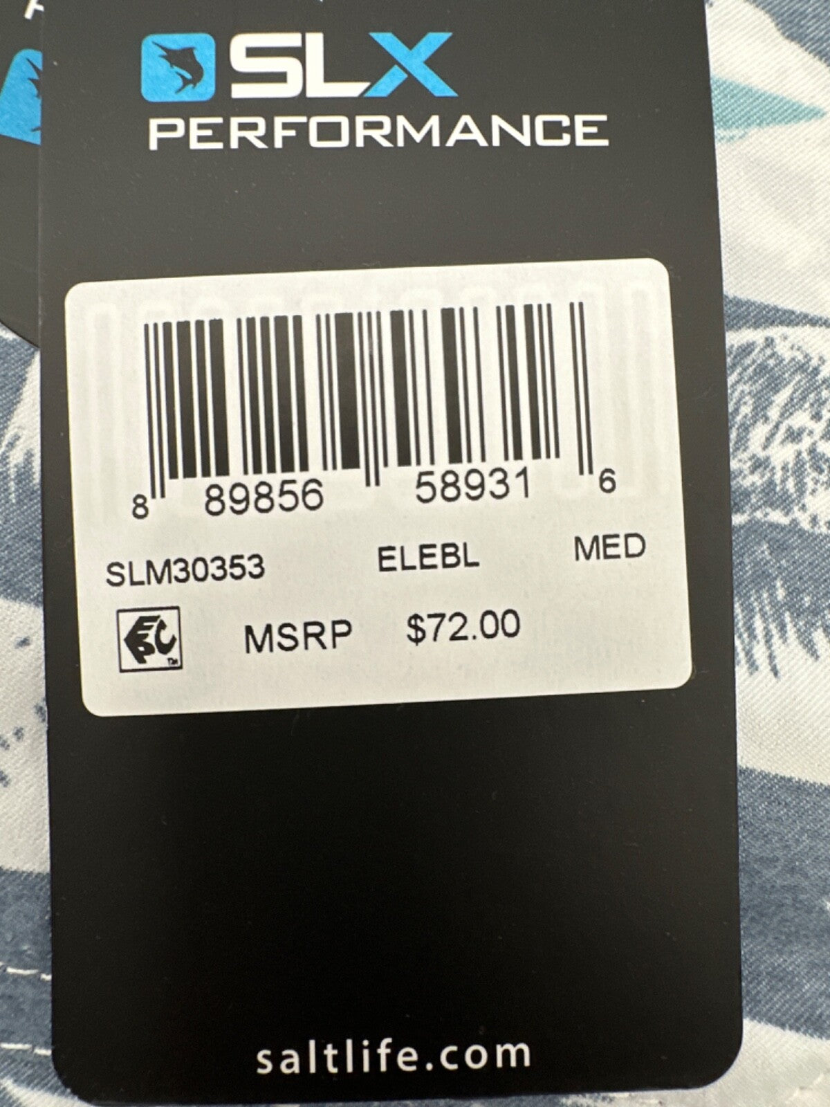 $72 Salt Life Men's Sunshine Button Down Shirt - Elemental Blue - Medium - New
