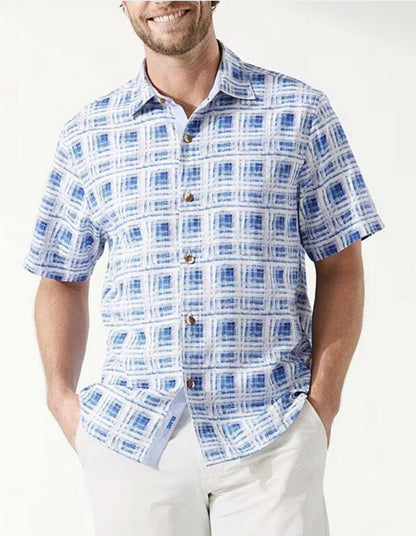 Tommy Bahama Men’s Echo Beach Tiles Shirt-Royal Indigo -2XLarge-New $148