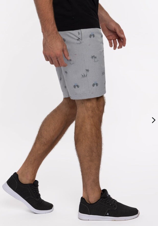 $89 Travis Mathew Men’s Straight Shot 9” Shorts - Heather Sleet- 35W - NWT