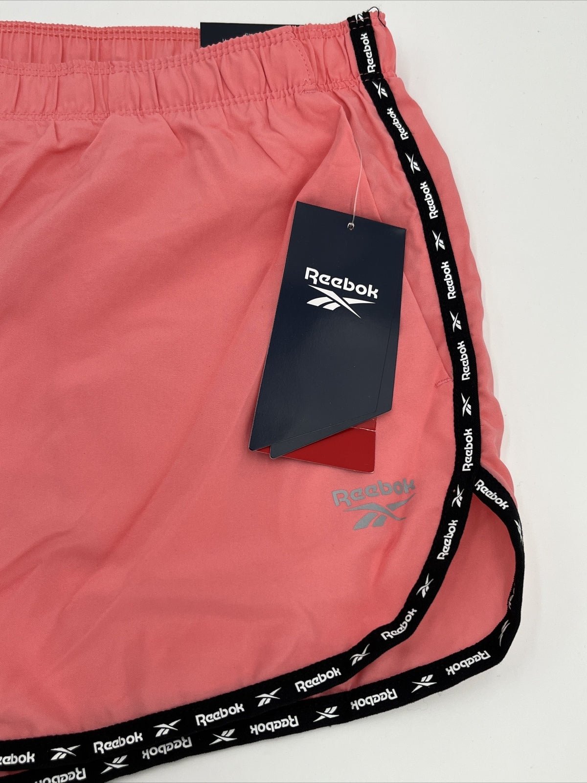 $45 Reebok Women's Track Running Shorts Relaxed Fit Mid-Rise-Strawberry-Large