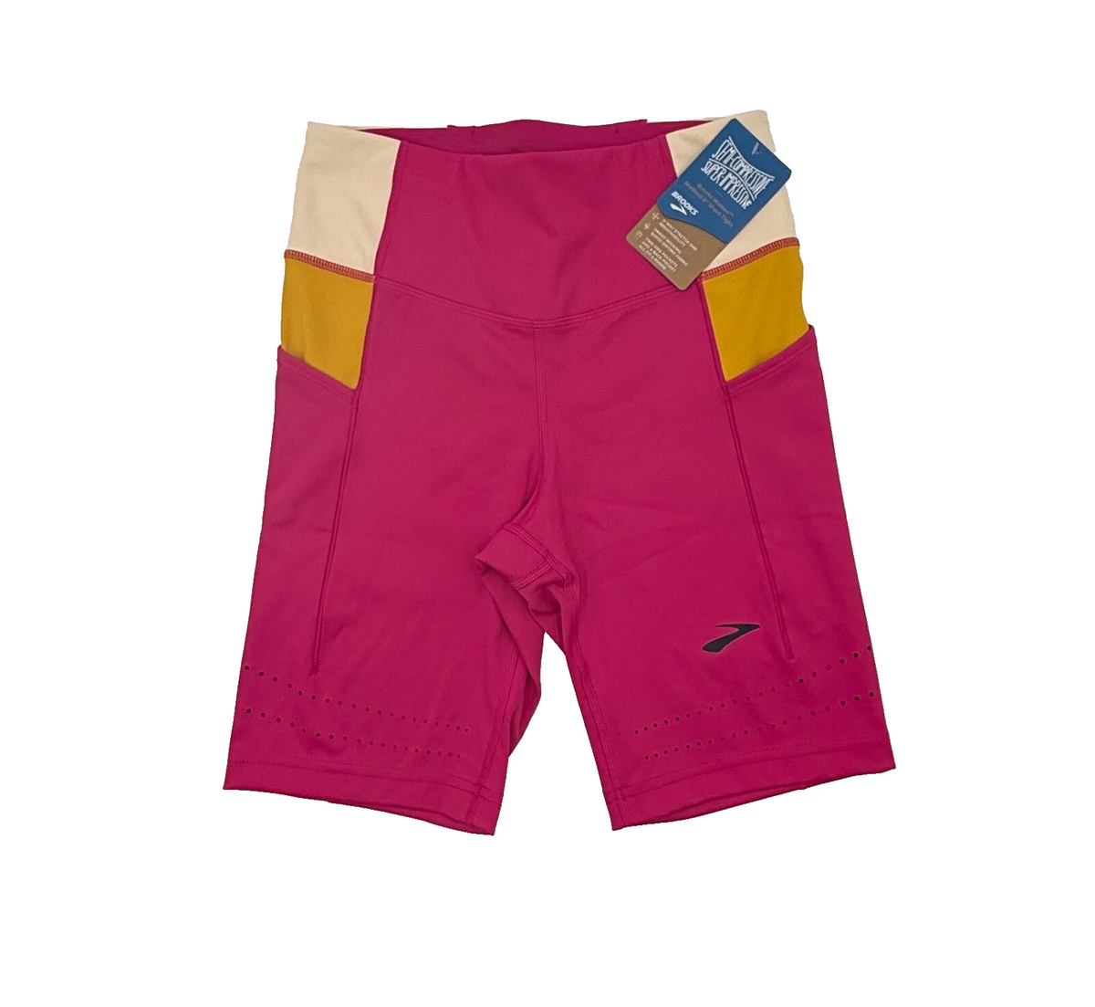 $64 Brooks Women’s Method 8” Tight Shorts - Mauve/Sand/Sundial-Small-New Tag