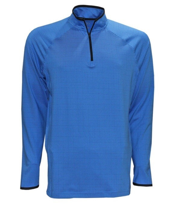 $75 Under Armour Men’s T2 Half Moons Print 1/4 Zip Golf Top - Blue- Medium -New