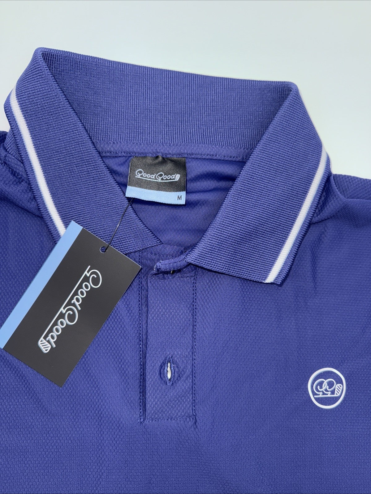 Good Good Men’s Golf Midnight Textured Polo NFLP Logo Performance-Blue-Medium
