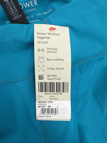 $100 Sweaty Women’s Betty Power Leggings 7/8 Length- Blue -Size: 10 Large - New