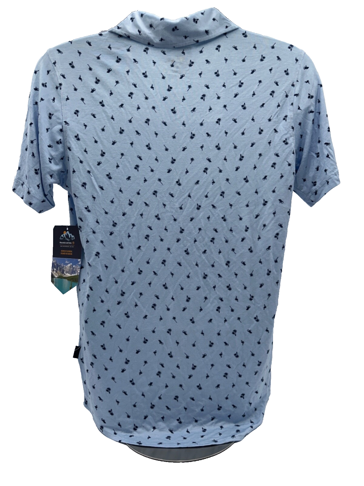 $60 Mountain Men’s Isles Button Up Shirt - Blue Caspian Pall Toss - Small - New
