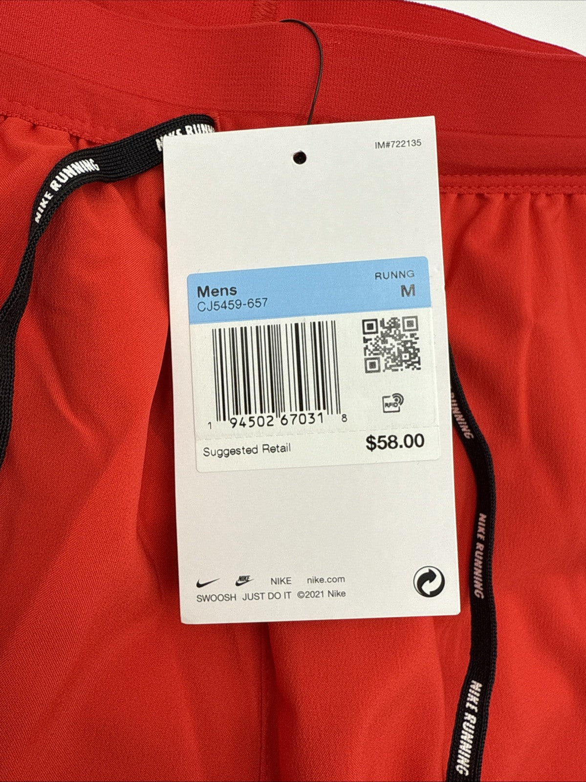 $58 Nike Men’s Flex Stride 7" Lined Running Shorts CJ5459-657- Red - Medium -New