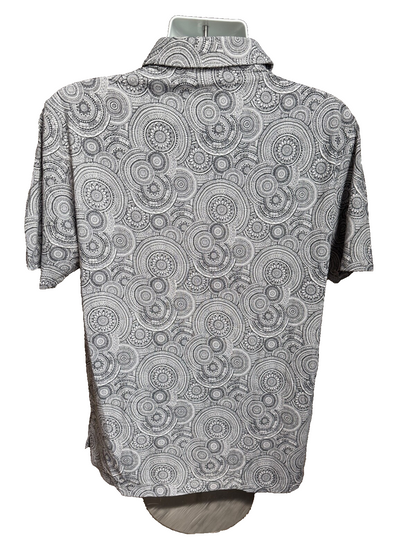 $100 IBKUL Men’s-Pricilla Printed Polo-Black/White-Medium-New Tag