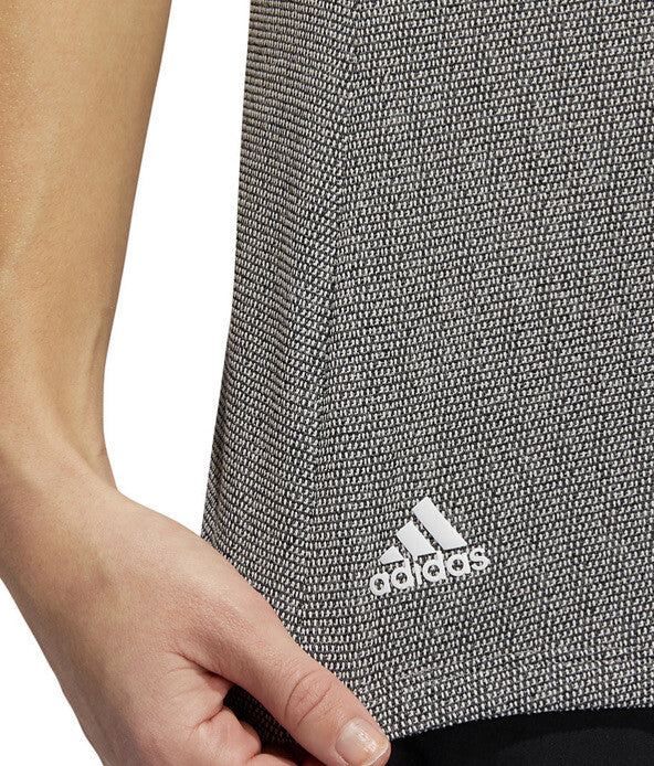Adidas Essentials Mock Sleeveless Primegreen Golf Shirt -Black/White-XLarge-New