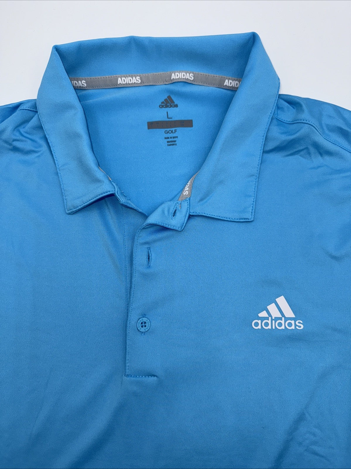 $65 Adidas Men’s Ultimate 365 Solid Golf Polo- Sky Rush -Large -New