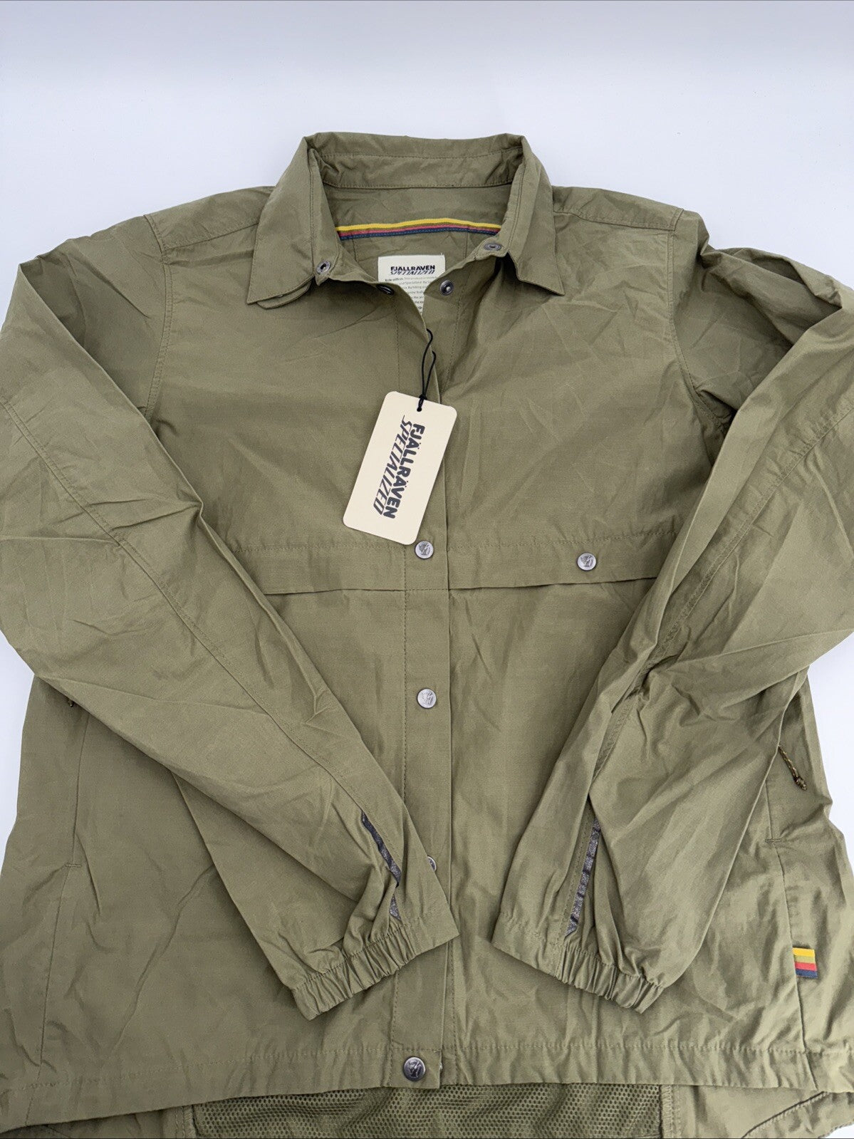 $180 Fjallraven Women's Rider’s Wind Jacket- Olive Khaki- Medium- New Tag