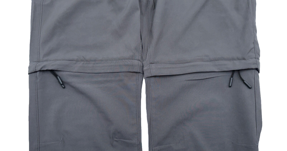 Kyodan Men’s Hiking Convertible Pants - Dark Grey - 34W x 32L - New With Tags