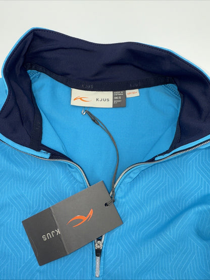 $160 KJUS Women’s Sunshine Comfort 1/4 Zip Golf Pullover UPF 50-Blue-Small-New