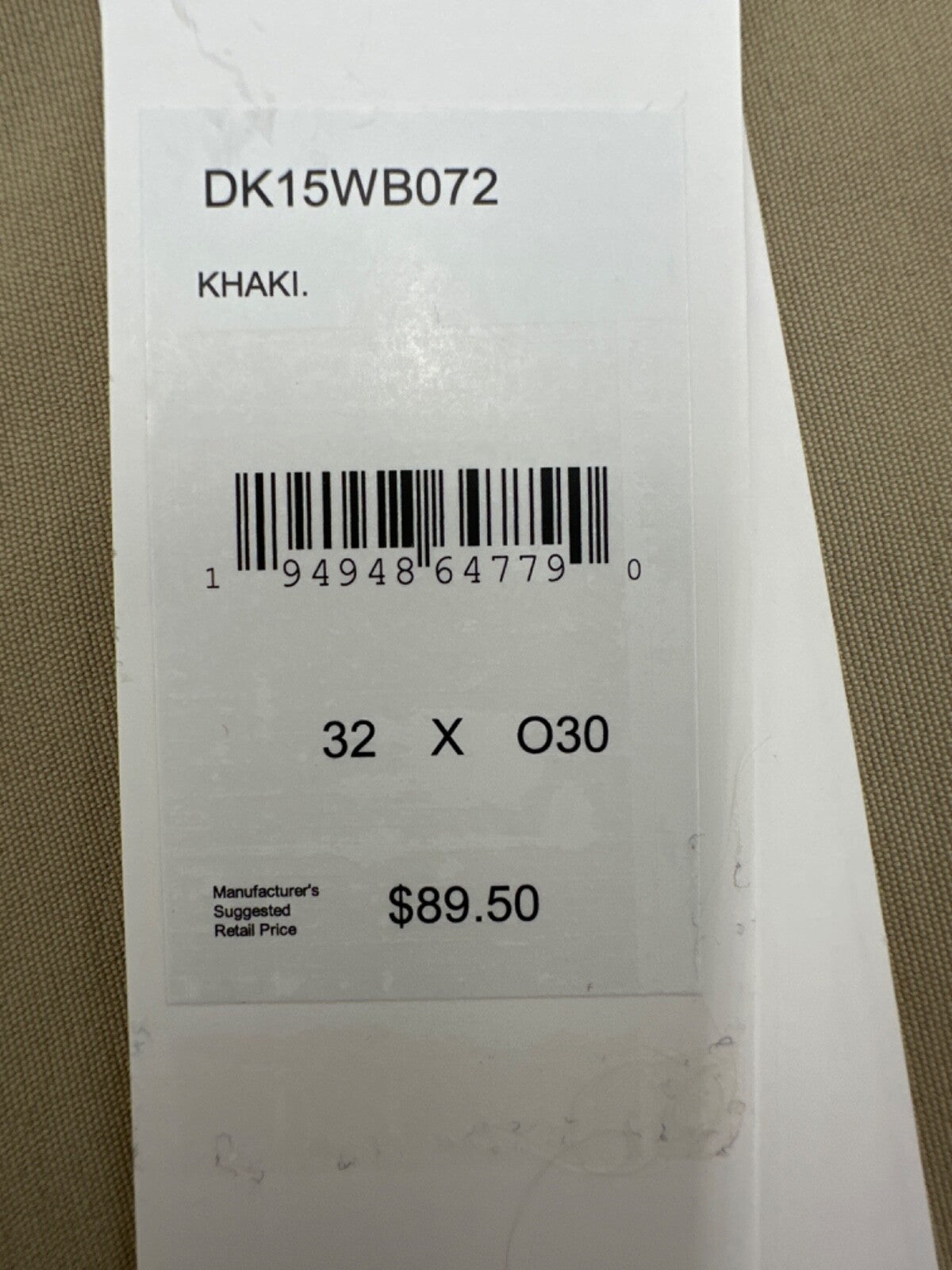 $90 DKNY Men's Essential Tech Chino Pant - Khaki - 32W x 30L - New With Tags