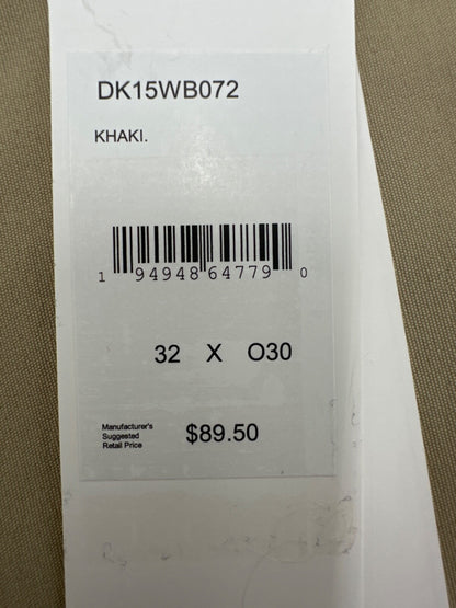 $90 DKNY Men's Essential Tech Chino Pant - Khaki - 32W x 30L - New With Tags