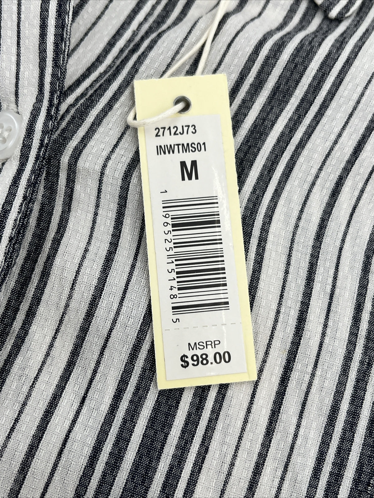 Max Studio Women’s Collard Stripes Blouse Long Sleeve-Black/White-Medium-New $98