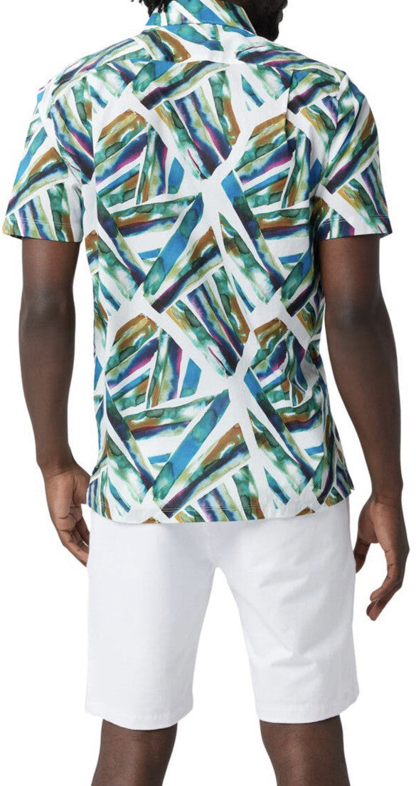 Good Man Brand Big On-Point Printed Cotton Short Sl Shirt-Watercolor Line-Medium