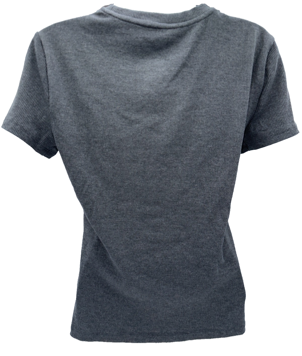 Nine West Women's Soft Spun Fitted Ribbed Crewneck Top - Coal Heather-Small-New