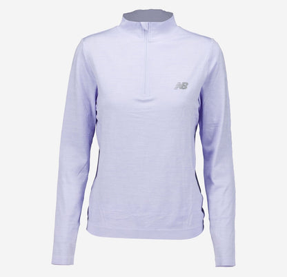 $50 New Balance Women’s-Logo Quarter Zip Sports Sweatshirt-Lilac-Medium-New Tag